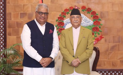  प्रधानमन्त्रीसँग भारतका वनमन्त्रीको शिष्टाचार भेट 