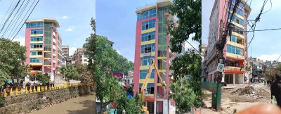  धोबीखोला करिडोरको चर्चित घर भत्काउन थालियो 