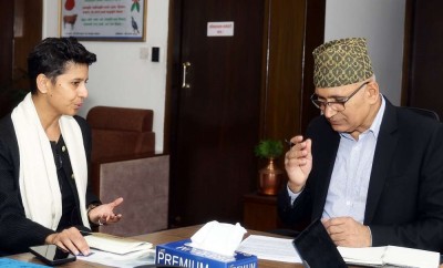  अर्थमन्त्री पौडेल र आइएमएफ उपनिर्देशक  गुप्ताबीच शिष्टाचार भेट 