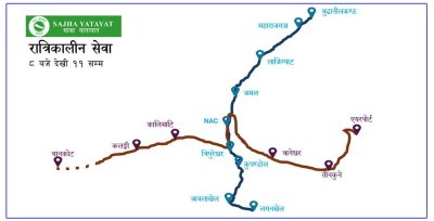  काठमाडौंमा आजदेखि रात्रिकालीन बस सेवा [रुटसहित] 