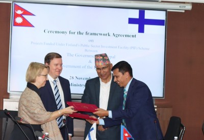  नेपाल र फिनल्यान्डबीच लगानी परिचालन परियोजनासम्बन्धी सम्झौतामा हस्ताक्षर 