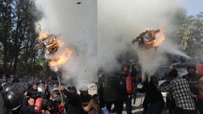  कुलमानलाई बर्खास्त गरेको विरोधमा काठमाडौंमा प्रदर्शन, प्राधिकरण वरपर सुरक्षाकर्मी तैनाथ 