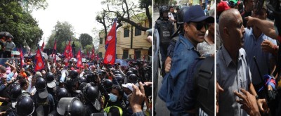  दरबारमार्गमा राजावादीको प्रदर्शनमा प्रहरीको हस्तक्षेप, केही पक्राउ 