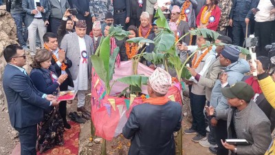  परराष्ट्रमन्त्री डा राणाद्वारा जालपादेवी केबलकार शिलान्यास 