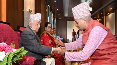  वैदिक विधिअनुसार राष्ट्रपतिबाट रक्षाबन्धन ग्रहण 