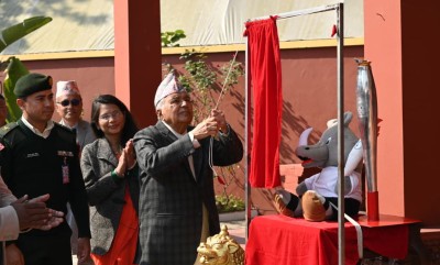  राष्ट्रपति पौडेलद्वारा १३औं किन्डर ओलम्पिक मस्कर्टको अनावरण 