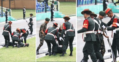  टुँडिखेलमा गणतन्त्र दिवस समारोहमा खटिएका एक सैनिक जवान बेहोस 