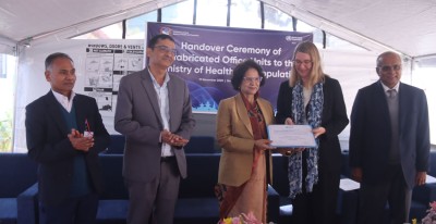  डब्लुएचओद्वारा निर्मित ‘प्रिफ्याब’ भवन स्वास्थ्य मन्त्रालयलाई हस्तान्तरण 