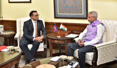  अर्थमन्त्री डा स्वर्णिम वाग्ले र भारतीय विदेशमन्त्री डा एस जयशङ्करबीच भेटवार्ता 