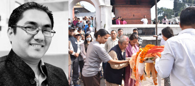  भोटेकोशी बाढीमा बेपत्ता पत्रकार थामीको कुशको शव बनाएर अन्त्येष्टि 